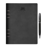 AGENDARIO ORGANIZADOR CON ARILLOS HILTON A3045 NEGRO (CARPETA: PU // BOLÍGRAFO: ALUMINIO / A3045.02 /  ARTICULOS PROMOCIONALES)