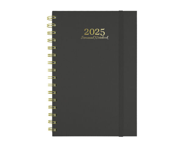 AGENDA SEMANAL NOTEBOOK ANB2025 NEGRO (Aluminio)