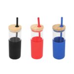 CILINDRO DE VIDRIO IBIZA ROJO ANF 066 R (VIDRIO / SILICÓN / BAMBÚ) - Image 2