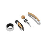 SET PARA VINOS VERDOT BEIGE BAR 018 BE (BAMBÚ / METAL) - Image 3