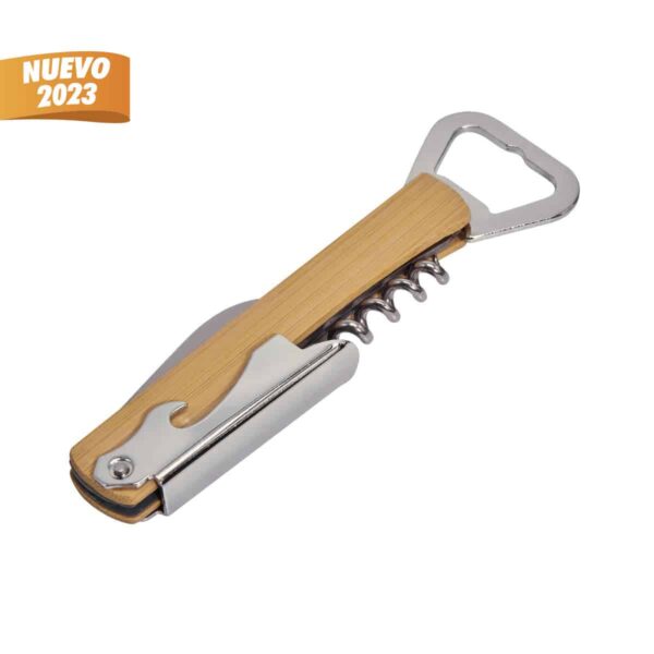 DESTAPADOR CON NAVAJA BEIGE BAR 024 BE (BAMBÚ / METAL)