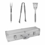SET DE BBQ SNAZZY PLATA BBQ 003 (ACERO INOXIDABLE UTENSILIOS /ALUMINIO Y PVC ESTUCHE) - Image 2