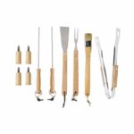 SET DE BBQ WAHIBA NEGRO BBQ 010 (ACERO INOXIDABLE Y MADERA UTENSILIOS / POLIÉSTER MALETÍN)