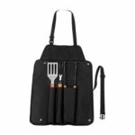 SET BBQ TAROUDANT NEGRO BBQ 011 N (ACERO INOXIDABLE Y MADERA UTENSILIOS / POLIÉSTER MANDIL)