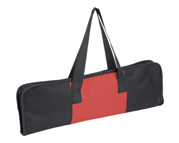 SET PARA ASADO CON BOLSA MAR Y TIERRA BBQ4523 ROJO (Poliéster / Acero Inoxidable)