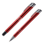 SET DE BOLIGRAFOS DE ALUMINIO CON ESTUCHEDE PLÁSTICO SYMPHONY BM5977 ROJO (BOLÍGRAFO: ALUMINIO // ESTUCHE: PLÁSTICO / A090691 /  ARTICULOS PROMOCIONALES)
