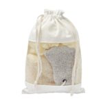 KIT DE BA&NTILDE;O ADRI BEIGE DAM 026 BE (POLIÉSTER ESPONJAS / ALGODÓN Y PVC BOLSA / PIEDRA PÓMEZ) - Image 2