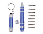 JUEGO DE DESARMADOR Y LAMPARA MACGYVER DES2064 AZUL (DESARMADOR: ALUMINIO// ESTUCHE: CARTÓN / A150195 /  ARTICULOS PROMOCIONALES)