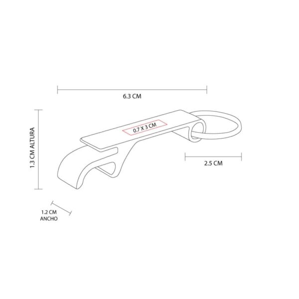 LLAVERO DESTAPADOR YABURU ROJO DPO 101 R (ALUMINIO) - Imagen 3