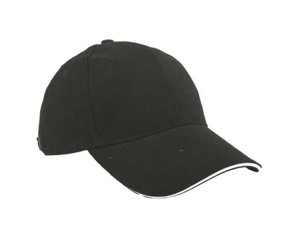 GORRA LISA SANDWICH GL6101 NEGRO (Algodón)