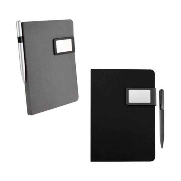 SET AITANA GRIS HL 9040 G (TELA Y METAL LIBRETA / ALUMINIO BOLÍGRAFO) - Imagen 4