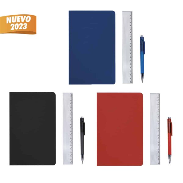 SET DE LIBRETA NODI NEGRO HL 9085 N (CURPIEL LIBRETA / PLÁSTICO BOLÍGRAFO / PVC BOLSA) - Imagen 5