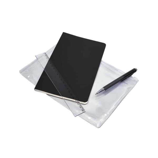 SET DE LIBRETA NODI NEGRO HL 9085 N (CURPIEL LIBRETA / PLÁSTICO BOLÍGRAFO / PVC BOLSA) - Imagen 3