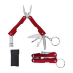 HERRAMIENTA MULTIFUNCIONAL MULTITOOLS HMB1 ROJO (HERRAMIENTA: ACERO INOXIDABLE// ESTUCHE: POLIÉSTER / A150012 /  ARTICULOS PROMOCIONALES)
