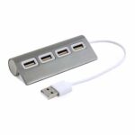 HUB DE 4 PUERTOS USB NEWPORT GRIS METALICO HUB 010 G (ALUMINIO / PLÁSTICO)