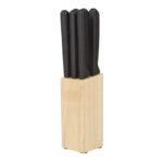 SET DE CUCHILLOS CORVI NEGRO KTC 100 (ACERO / MADERA / PLÁSTICO)