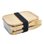 SET DE LONCHERA Y TERMO PLATA KTC 201 S (ACERO INOXIDABLE / BAMBÚ) - Image 6