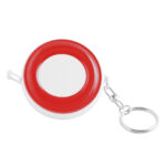LLAVERO C/FLEXOMETRO 1 M. TRASLUCIDO DOM LLF4680 ROJO (PLÁSTICO / A150121 /  ARTICULOS PROMOCIONALES)