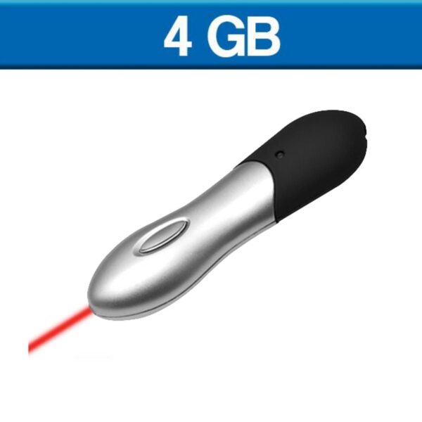 MEMORIA USB APUNTADOR LASER 4GB (USB001-U) NEGRO