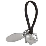 LLAVERO PUERQUITO CON PLACA NEGRO M 2050 N (HULE / METAL)