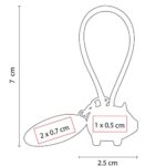 LLAVERO PUERQUITO CON PLACA NEGRO M 2050 N (HULE / METAL) - Image 3