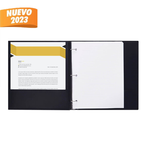 CARPETA CON ARGOLLA NEGRO M 8800 N (VINIL)