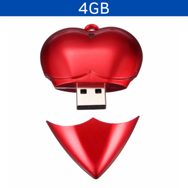 MEMORIA USB CORAZON 4GB (USB059-U) ROJO - Imagen 2