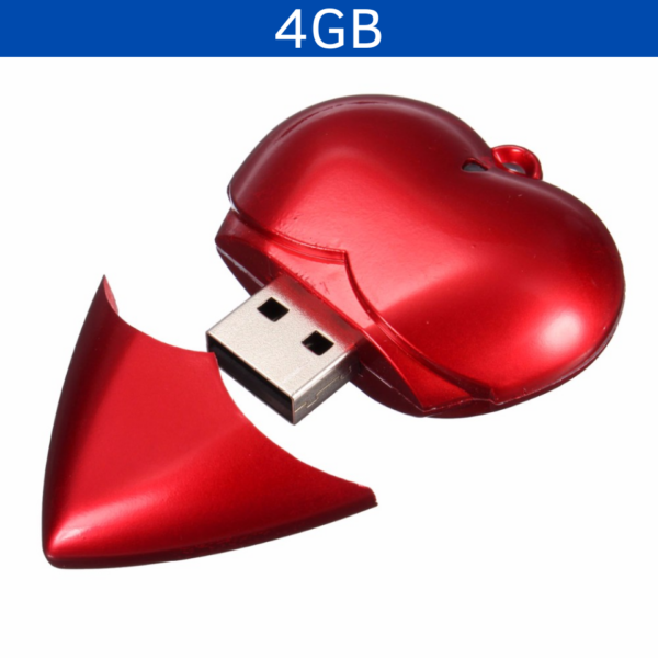 MEMORIA USB CORAZON 4GB (USB059-U) ROJO - Imagen 3