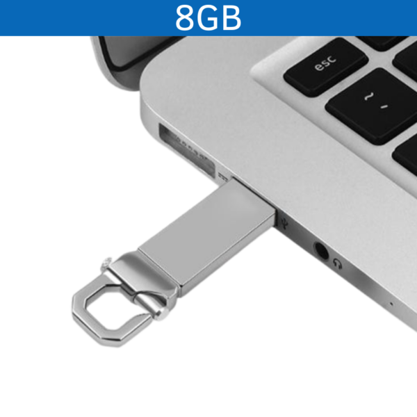 MEMORIA USB CANDADO 8GB (USB144-U) PLATA - Imagen 3