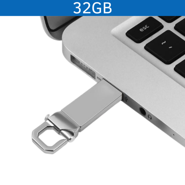 MEMORIA USB CANDADO 32GB (USB327-U) PLATA - Imagen 3