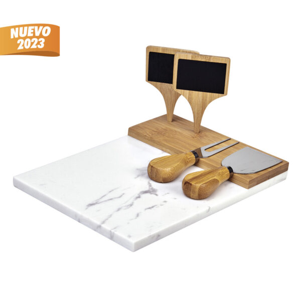 TABLA BEIGE PWT 210 BE (MÁRMOL / BAMBÚ / ACERO INOXIDABLE)