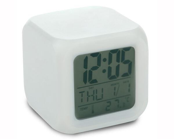 RELOJ DE MESA MULTIFUNCIONAL CUBO RMF330 BLANCO (Plástico)