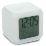 RELOJ DE MESA MULTIFUNCIONAL CUBO RMF330 BLANCO (PLÁSTICO / A030014 /  ARTICULOS PROMOCIONALES)