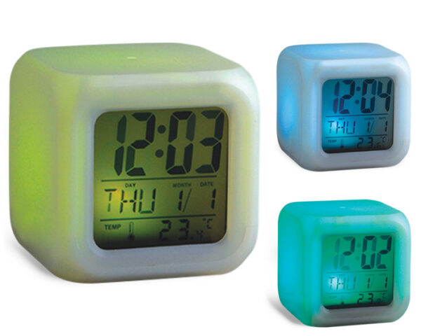 RELOJ DE MESA MULTIFUNCIONAL CUBO RMF330 BLANCO (Plástico) - Imagen 3