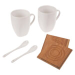 SET BAMBU 8OZ. SBC1242 BLANCO (PORCELANA / BAMBÚ / A070015 /  ARTICULOS PROMOCIONALES)