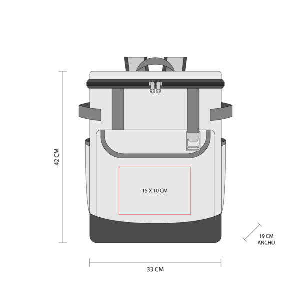 HIELERA-MOCHILA SEDANA GRIS SIN 194 G (POLIÉSTER EXTERIOR / PVC INTERIOR) - Imagen 4