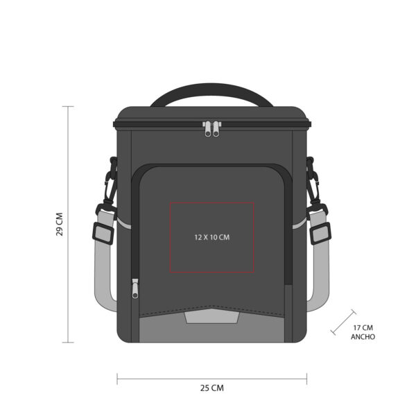 HIELERA LUBERI NEGRO SIN 413 N (POLIÉSTER EXTERIOR / PVC FORRO) - Imagen 4