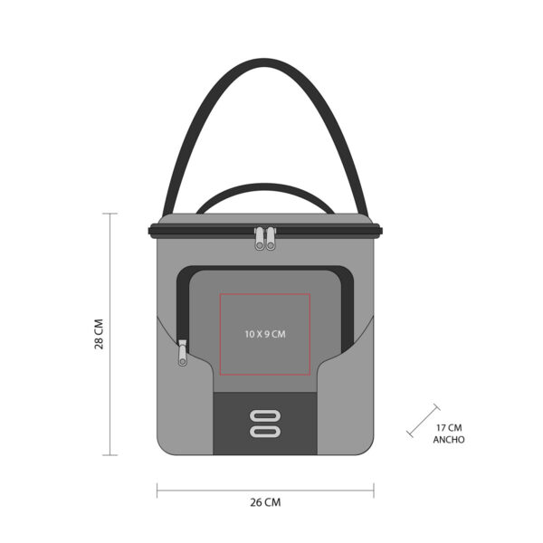 HIELERA HERNAN AZUL SIN 414 A (POLIÉSTER EXTERIOR / PVC FORRO) - Imagen 3