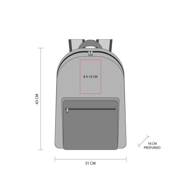 MOCHILA KELPIE GRIS SIN 711 G (POLIÉSTER / CURPIEL) - Imagen 2