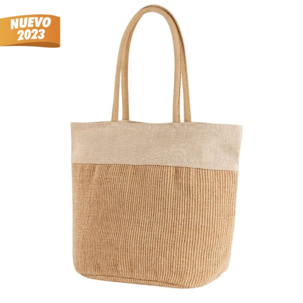 BOLSA BEIGE SIN 752 BE (YUTE / ALGODÓN)