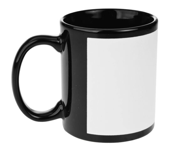 TARRO CON RECUADRO DE SULIMACIÓN 11 OZ. VENUS SUB117 NEGRO (Cerámica)