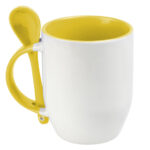 TAZA BICOLOR DE SUBLIMACIÓN CON CUCHARA SUB4716 MAGGIE AMARILLO (CERÁMICA / A160095 /  ARTICULOS PROMOCIONALES)