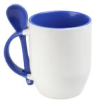TAZA BICOLOR DE SUBLIMACIÓN CON CUCHARA SUB4716 MAGGIE AZUL (CERÁMICA / A160096 /  ARTICULOS PROMOCIONALES)