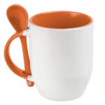 TAZA BICOLOR DE SUBLIMACIÓN CON CUCHARA SUB4716 MAGGIE NARANJA (CERÁMICA / A160092 /  ARTICULOS PROMOCIONALES)