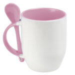 TAZA BICOLOR DE SUBLIMACIÓN CON CUCHARA SUB4716 MAGGIE ROSA (CERÁMICA / A160093 /  ARTICULOS PROMOCIONALES)