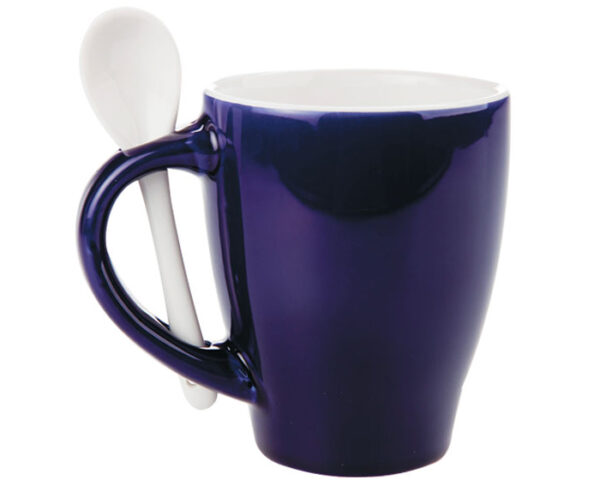 TAZA C/CUCHARA 12OZ. LONDON TAC11 AZUL COBALTO (Cerámica)