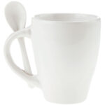 TAZA BICOLOR C/CUCHARA 12 OZ LONDON TAC11 BLANCO (CERÁMICA / A040097 /  ARTICULOS PROMOCIONALES)