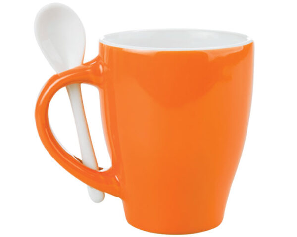 TAZA C/CUCHARA 12OZ. LONDON TAC11 NARANJA (Cerámica)