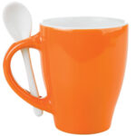 TAZA BICOLOR C/CUCHARA 12 OZ LONDON TAC11 NARANJA (CERÁMICA / A040100 /  ARTICULOS PROMOCIONALES)