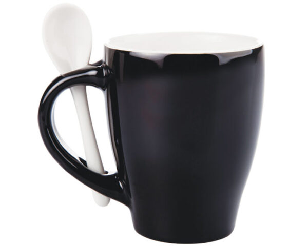 TAZA C/CUCHARA 12OZ. LONDON TAC11 NEGRO (Cerámica)